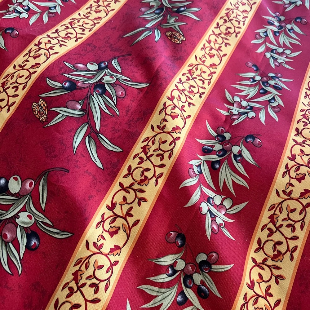 Luxe French Provenancial Italian Olive Themed Table Cloth Weather Resistant